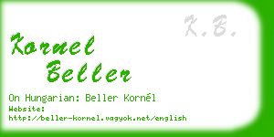 kornel beller business card