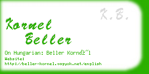 kornel beller business card